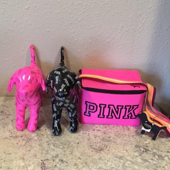 PINK Victoria's Secret Handbags - PINK GIANT DOGS (2) and PINK LUNCHBOX COOLER